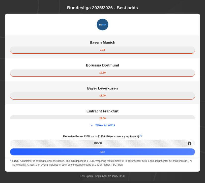 Bundesliga Betting Tips 2025/2026