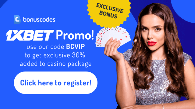 1XBET welcome package exclusive promotion