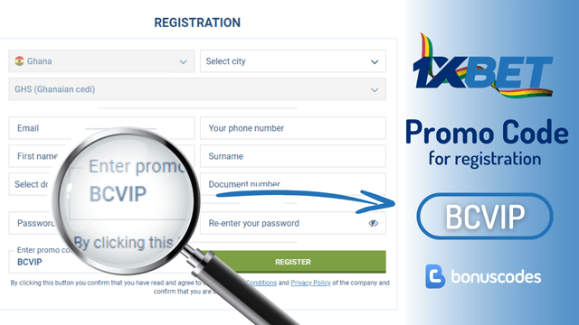 1xbet sign up code for players from Ghana