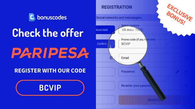paripesa promo code registration